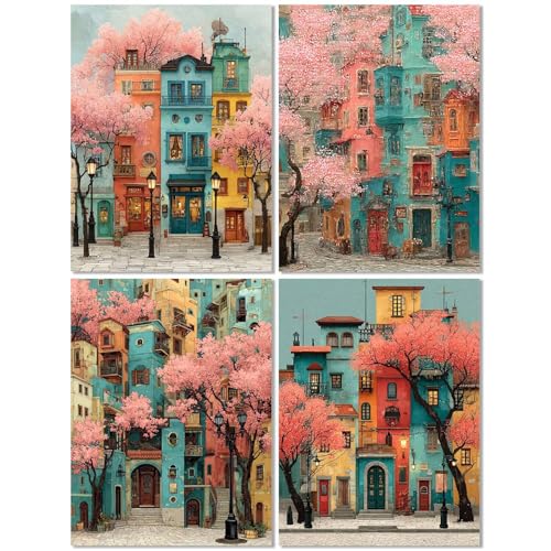 4er Set Diamond Painting Erwachsene Stadt 50x65cm, Diamond Painting Kinder Baum, DIY Basteln Mädchen 10 Jahre,Mosaikherstellung Kreativ Set für Erwachsene, Diamant Stickerei Kits für Wand Dekor Z-212T 4er Set Diamond Painting Erwachsene Stadt 50x65cm, Diamond Painting Kinder Baum, DIY Basteln Mädchen 10 Jahre,Mosaikherstellung Kreativ Set für Erwachsene, Diamant Stickerei Kits für Wand Dekor Z-212T von cppxinng