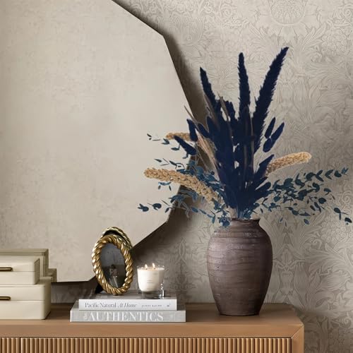 crafity Pampasgras Deko Trockenblumen Schwarz Pampasstrauß mit kleinem Pampas, Bunny Tails, Baumwolle, Eukalyptus, 44cm Getrocknetes Pampasgras-Bouquet für Tischdeko Zuhause Whonzimmer von crafity