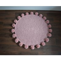 Pompoms Süsser Kinder Teppich Boho Häkeln Kinderteppich von craftladiesshop