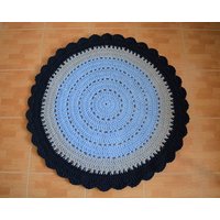 Wollteppich Gehäkelt Deckchen Teppich Tapis Boho Hippie Landhaus Dekor von craftladiesshop