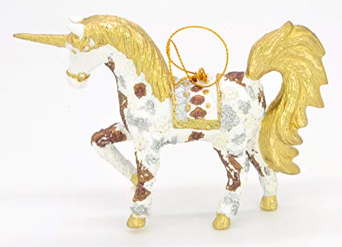 Bezauberndes Einhorn, Deko Hänger weiß/gold, Verzierungen, Christbaumschmuck 15 cm von ecosoul