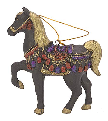 crafts & design Bezauberndes Pferd, Deko Hänger aubergine/Gold, Verzierungen, Christbaumschmuck 11 cm von crafts & design
