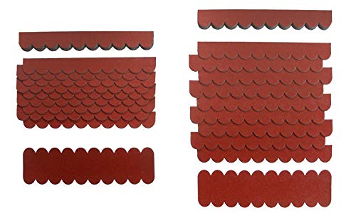 crash-marek 2m²-5-Sets Mini Dachschindeln,rot,Dachpappe,Hundehütte,Vogelhaus,Hasenstall,Gehege,Abdeckung,Biberschwanz,Sandkasten von crash-marek
