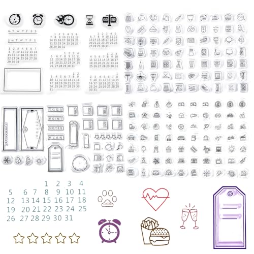 CRASPIRE 4 Stile Vintage Clear Stamps Retro Transparente Gummistempel Tinte Wiederverwendbare Silikonstempel Siegel für Journaling Kartenherstellung DIY Scrapbooking handgemachtes Fotoalbum Notizbuch von craspire