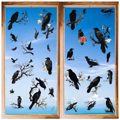 CRASPIRE 8 Stile Großer Wandaufkleber Mit Schwarzen Krähen Winterzweige Fensterdekor Selbstklebendes Vinyl Vogel Krähe Rabe Auf Einem Ast Wand Abziehen Und Ankleben Für Zuhause Wand Fenster Dekoration CRASPIRE 8 Stile Großer Wandaufkleber Mit Schwarzen Krähen Winterzweige Fensterdekor Selbstklebendes Vinyl Vogel Krähe Rabe Auf Einem Ast Wand Abziehen Und Ankleben Für Zuhause Wand Fenster Dekoration von craspire