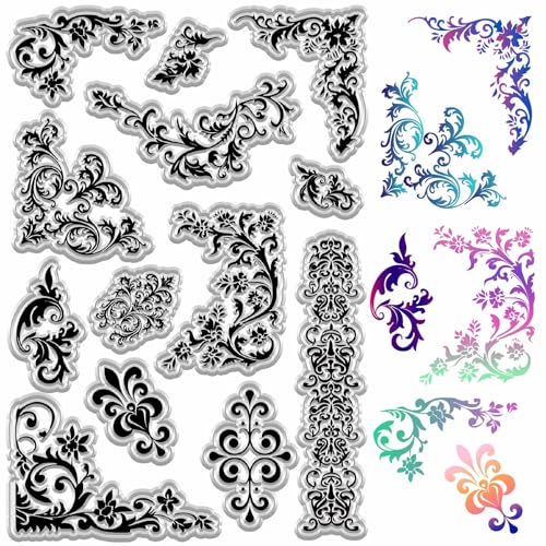 CRASPIRE Blumen Spitzenrand Bordüre Transparente Stempel Blumenrahmen Eckkranz Hintergrund Poststempel Transparente Silikonstempelsiegel Für Kartenherstellung DIY Scrapbooking Prägung Papierdekoration CRASPIRE Blumen Spitzenrand Bordüre Transparente Stempel Blumenrahmen Eckkranz Hintergrund Poststempel Transparente Silikonstempelsiegel Für Kartenherstellung DIY Scrapbooking Prägung Papierdekoration von craspire