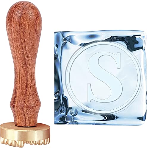CRASPIRE Ice Stamp Letter S Ice Stamp with Removable Brass Head & Wood Handle Vintage 3.0 cm Ice Branding Stamp for Ice Cubes Cocktail Whiskey Mojito Drinks Wedding Making DIY Crafting von craspire