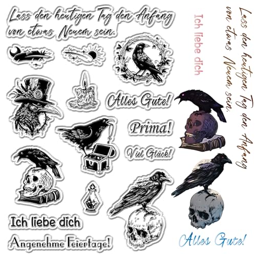 craspire Rabe Klare Stempel Deutscher Text Totenkopf Wiederverwendbarer Poststempel Transparente Silikonstempelsiegel Für Die Erstellung von Tagebüchern Und Karten Dekorieren Scrapbooking Filmrahmen craspire Rabe Klare Stempel Deutscher Text Totenkopf Wiederverwendbarer Poststempel Transparente Silikonstempelsiegel Für Die Erstellung von Tagebüchern Und Karten Dekorieren Scrapbooking Filmrahmen von craspire