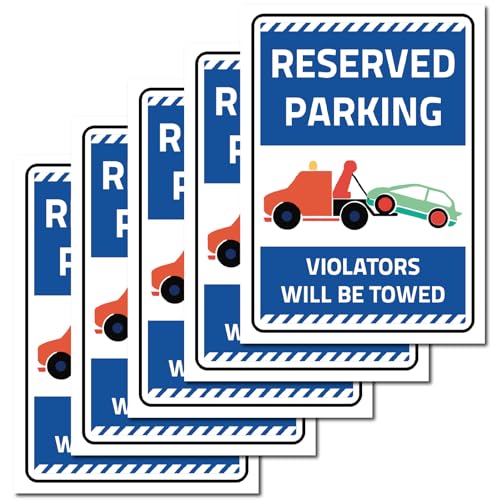 craspire „Reserved Parking Violators Will Be Towed“-Warnschild-Aufkleber, 9.8" x 6.9" Selbstklebende Vinyl-Etiketten, Wasserdicht, Fenster, Tür, Für Mieter, Privates Hotel, Öffentliches Zuhause von craspire