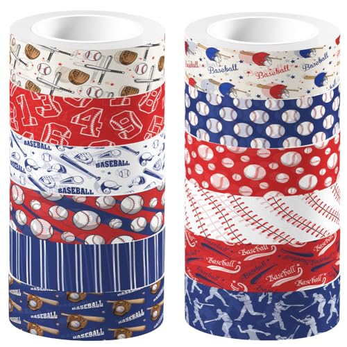 craspire 12 Rolle Sport Abdeckband Tagebuch Klebeband Washi Sportball Baseball Dekorative Geschenkverpackungsbänder Rollen Für Heimwerker Basteln Scrapbook Tagebuch Notizbuch Planer Umschlag von craspire