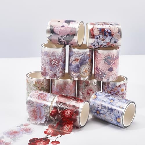 craspire 12 Stil Blumen PET Klebeband Aufkleber Dekoratives Masking Washi Tape Transparent DIY Handbuch Selbstklebend Wasserdicht Journaling Scrapbooking Collage Geschenkverpackung Für Tagebuch craspire 12 Stil Blumen PET Klebeband Aufkleber Dekoratives Masking Washi Tape Transparent DIY Handbuch Selbstklebend Wasserdicht Journaling Scrapbooking Collage Geschenkverpackung Für Tagebuch von craspire