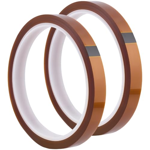 craspire 2 Rolle 216.5 Fuß X 0.39 Zoll Hitzebeständiges Klebeband Sublimations Transferband PET Klebevinyl Thermopressrollen Werkzeuge Zum Schutz von Elektronik Löten Isolierung Leiterplatte von craspire