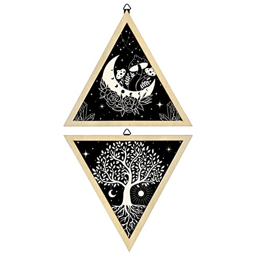 craspire 2 STÜCKE Dreieck Pendelbrett 10" Wandbehang Ornament Tarot Boho Holz Wanddekoration Metaphysisches Nachrichtenbrett Holz Mysteriöses Brett von craspire
