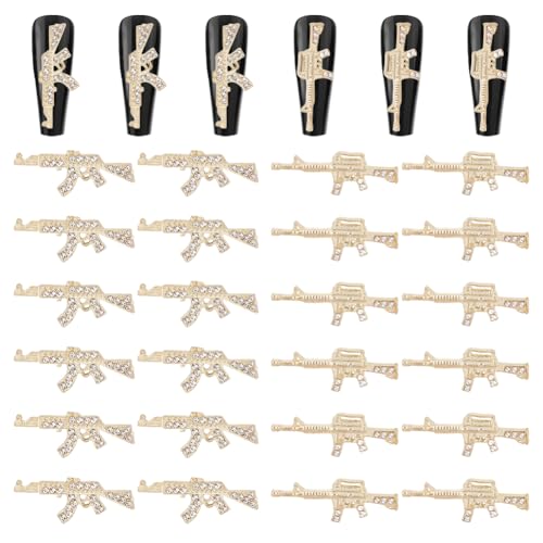craspire 32 Stück/Box Gun Nail Charms 2 Stile 3D Y2K Luxus Strass Gold Nagel Edelsteine Set Metalllegierung Flach Gothic Vintage Punk Nieten Dekor Für Frauen Acryl Nagelkunst DIY Basteln Schmuck craspire 32 Stück/Box Gun Nail Charms 2 Stile 3D Y2K Luxus Strass Gold Nagel Edelsteine Set Metalllegierung Flach Gothic Vintage Punk Nieten Dekor Für Frauen Acryl Nagelkunst DIY Basteln Schmuck von craspire