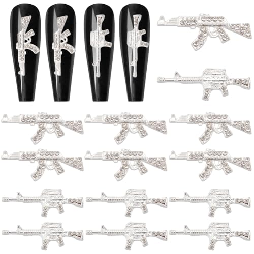 craspire 32 Stück/Box Gun Nail Charms 2 Stile 3D Y2K Luxus Strass Silber Nagel Edelsteine Set Metalllegierung Flach Gothic Vintage Punk Nieten Dekor Für Frauen Acryl Nagelkunst DIY Basteln Schmuck craspire 32 Stück/Box Gun Nail Charms 2 Stile 3D Y2K Luxus Strass Silber Nagel Edelsteine Set Metalllegierung Flach Gothic Vintage Punk Nieten Dekor Für Frauen Acryl Nagelkunst DIY Basteln Schmuck von craspire