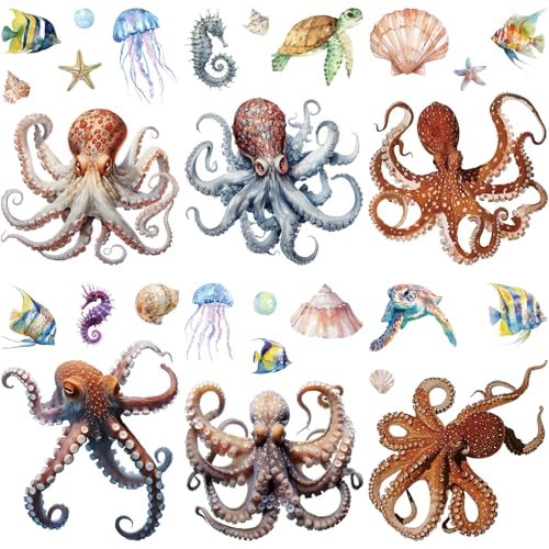 craspire 8 Blatt Wandaufkleber Mit Oktopus Meerestieren Schildkröte Qualle Seepferdchen Fensteraufkleber Wandtattoos Aufkleber Abziehen Und Ankleben Vinyl PVC Wasserfest Selbstklebend Dekor craspire 8 Blatt Wandaufkleber Mit Oktopus Meerestieren Schildkröte Qualle Seepferdchen Fensteraufkleber Wandtattoos Aufkleber Abziehen Und Ankleben Vinyl PVC Wasserfest Selbstklebend Dekor von craspire
