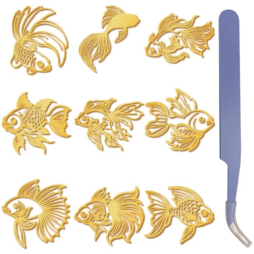 craspire 9 Stil Goldene Metallaufkleber Klassischer Fisch Süß 1.6x1.6 Zoll Selbstklebend Wasserfest Mit Pinzette Etikettenaufkleber Geprägt Für Kartenherstellung Scrapbook DIY Kunst Bild Umschlag craspire 9 Stil Goldene Metallaufkleber Klassischer Fisch Süß 1.6x1.6 Zoll Selbstklebend Wasserfest Mit Pinzette Etikettenaufkleber Geprägt Für Kartenherstellung Scrapbook DIY Kunst Bild Umschlag von craspire