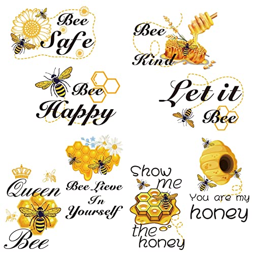 craspire Bee Happy Funny Stickers Honey Bee Window Decor Decals Let It Bee Inspirierende Zitate Hummel Wandtattoos Für Küche Büro Kühlschrank Dekorationen Partyzubehör von craspire