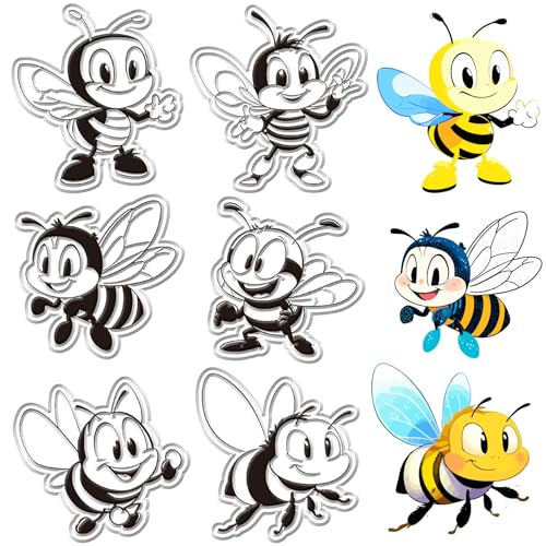 craspire Bienen Transparente Gummistempel Bienensiegel Transparenter Stempel Zum Basteln von Karten Transparente Silikonversiegelung DIY Tagebuch Scrapbooking Journaling Fotoalbum Kalender Umschläge von craspire