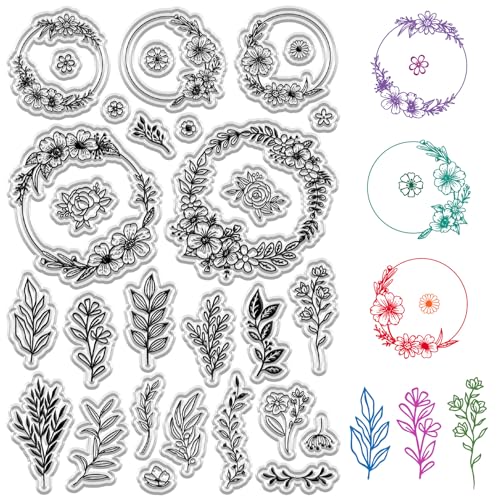craspire Blatt-Blumen-Klarstempel, Girlande, Transparente Retro-Stempel, Wiederverwendbare Silikon-Stempelsiegel Für Die Erstellung von Tagebüchern, Karten, Dekoration, DIY-Scrapbooking-Zubehör craspire Blatt-Blumen-Klarstempel, Girlande, Transparente Retro-Stempel, Wiederverwendbare Silikon-Stempelsiegel Für Die Erstellung von Tagebüchern, Karten, Dekoration, DIY-Scrapbooking-Zubehör von craspire