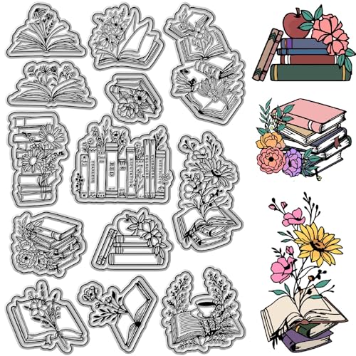 craspire Bücherstapel, Transparente Gummistempel, Vintage-Blumen, Wiederverwendbar, Transparente Silikon-Stempelsiegel Für Buchliebhaber, Journaling, Kartenherstellung, Scrapbooking, Fotoalbum craspire Bücherstapel, Transparente Gummistempel, Vintage-Blumen, Wiederverwendbar, Transparente Silikon-Stempelsiegel Für Buchliebhaber, Journaling, Kartenherstellung, Scrapbooking, Fotoalbum von craspire