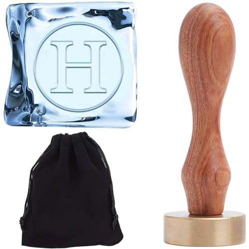 craspire Eisstempel Mit Anfangsbuchstabe H 1.2" EIS Branding Stempel Mit Abnehmbarem Messingkopf Ersatz Vintage Holzgriff Stempelsiegel Für Cocktails Whisky Mojito Monogramm Getränkezubereitung Bar von craspire