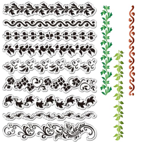 craspire Klare Stempel Mit Floraler Spitzenarbeit Zur Kartengestaltung Transparente Gummistempel Wiederverwendbare Silikonstempel Mit Wildblumen Spitzenarbeit Frühlingslandschafts Hintergrund Basteln von craspire