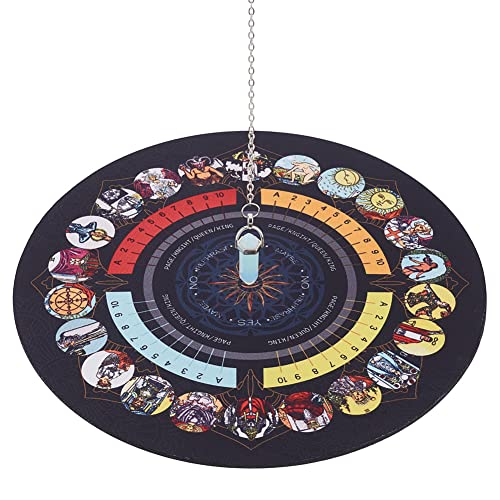craspire Pendulum Board Dowsing Divination Mit Opalit-Pendel, Altar Tarot Rubber Card Pad, Dowsing Divination Metaphysisches Nachrichtenbrett, Altarvorräte von craspire