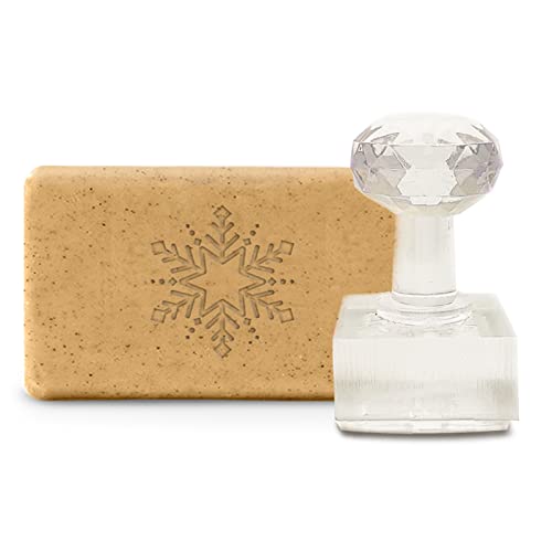 craspire Seifenform Schneeflocke Design Handgefertigter Acrylstempel DIY Seifenform Basteln 1.34" Seifenprägestempel Für Seife Ton Kekse Gummies Kunsthandwerk Basteln Projekte DIY Geschenk von craspire
