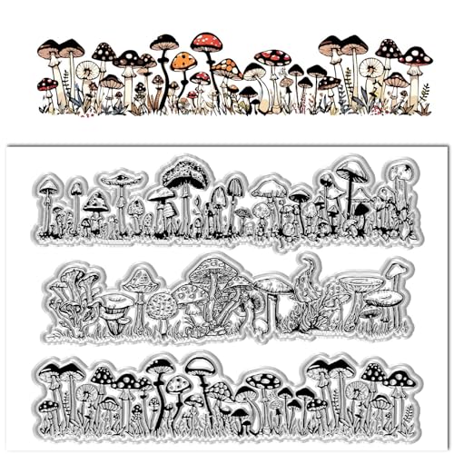 craspire Transparente Gummistempel Mit Pilzmotiv Vintage Wiederverwendbar Pflanze Frühling Transparente Silikonstempelsiegel Für Dekoratives DIY Handgefertigtes Scrapbooking Journaling von craspire
