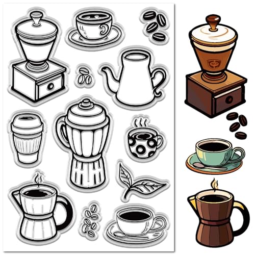 craspire Transparente Kaffeestempel Teekannen Stempel Gummistempel Kaffeebohnentasse Nachmittagstee Prägung Wiederverwendbare Silikonstempelblätter Siegel Für DIY Scrapbooking Journaling craspire Transparente Kaffeestempel Teekannen Stempel Gummistempel Kaffeebohnentasse Nachmittagstee Prägung Wiederverwendbare Silikonstempelblätter Siegel Für DIY Scrapbooking Journaling von craspire