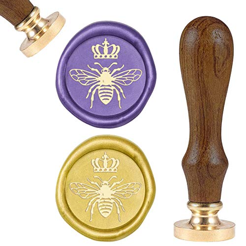 craspire Wax Seal Stamp Bee, Vintage Sealing Wax Stamps Tierholzgriff Stamp Wax Seal 25mm Abnehmbare Messingdichtung Für Umschläge Einladungen Hochzeitsverzierung von craspire