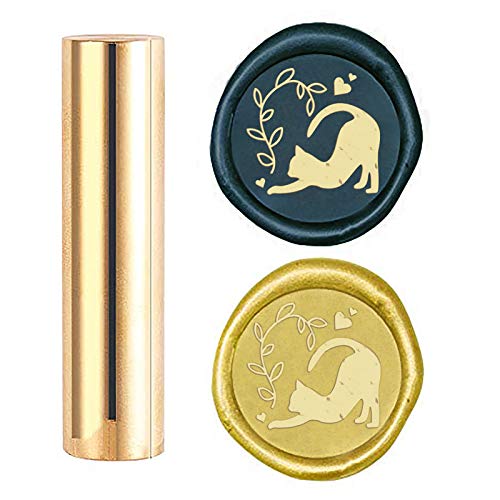 craspire Wax Seal Stamp Cat, Metallversiegelung Wachsstempel Tier Mini Messing Stempel Pistole Wachs Siegel 15mm Für Umschlag Einladung Hochzeit Verschönerung Flasche Dekoration von craspire