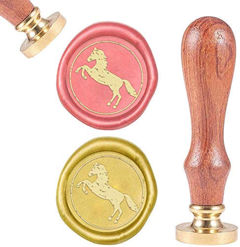 craspire Wax Seal Stamp Horse, Versiegelung Wachs Stempel Tier Retro Holz Stempel Wachs Siegel 25mm Abnehmbare Messing Siegel Holz Griff Für Umschläge Einladungen Hochzeit Verschönerung Dekoration von craspire