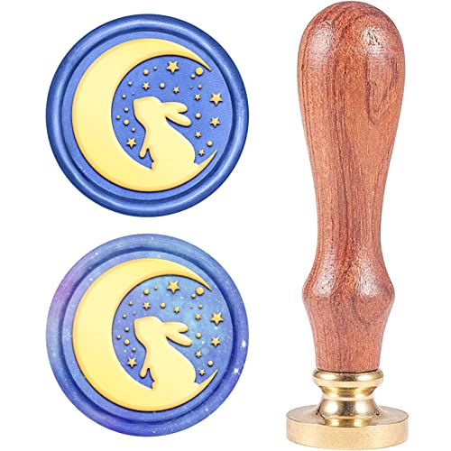 craspire Wax Seal Stamp Rabbit, Vintage Siegel Wachs Stempel Tier Retro Holz Stempel Wachs Siegel 25mm Abnehmbare Messing Siegel Holz Griff Für Umschläge Einladungen Hochzeit Verschönerung von craspire