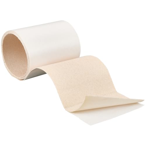craspire Weißes Möbelreparaturband Selbstklebendes Reparaturpflaster 63 x 4 Zoll Wasserdicht Rechteckig Leinenstoff Wandschränke Ausbesserungsaufkleber Für Wand Kleidung Sofas Möbel Regenschirme von craspire
