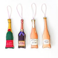 Champagnerflaschen Ornament Set - 4Er Weihnachtsschmuck, Weihnachtsbaumschmuck von creationzbycatherine