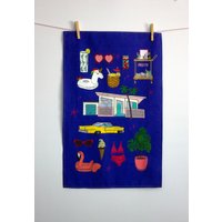 Lila Geschirrtuch Mitte Jahrhundert Modern, Palm Springs Geschirrtuch Lila Geschirrtuch Mitte Jahrhundert Modern, Palm Springs Geschirrtuch von creationzbycatherine