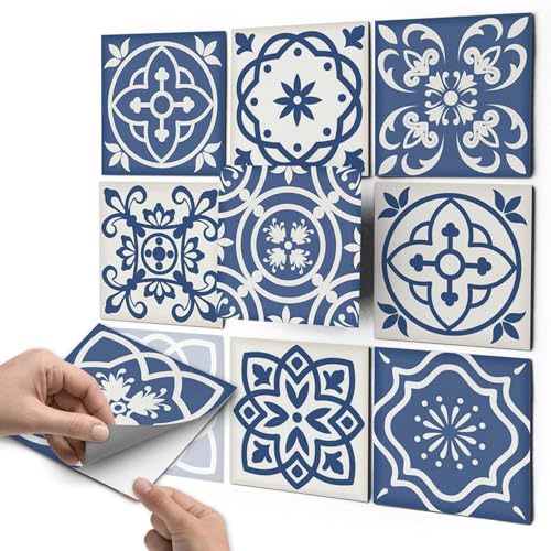 CREATISTO Fliesenaufkleber Fliesenfolie Mosaikfliesen - Klebefolie Aufkleber für Fliesen I Klebefliesen Deko Folien für Fliesen in Küche u. Bad/Badezimmer (10x10 cm I 18 -Teilig) von creatisto