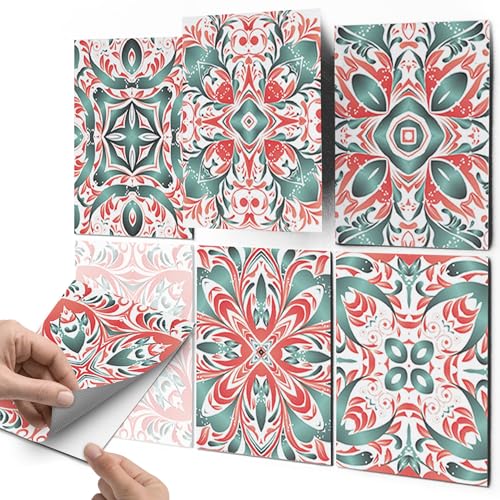 CREATISTO Fliesenaufkleber Fliesenfolie Mosaikfliesen - Klebefolie Aufkleber für Fliesen I Stickerfliesen - Mosaikfliesen für Küche, Bad, WC Bordüre (15x20 cm I 6 -Teilig) von creatisto