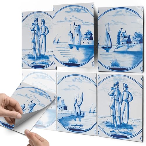 CREATISTO Fliesenaufkleber Fliesenfolie Mosaikfliesen - Klebefolie Aufkleber für Wand-Fliesen I Klebefliesen Deko Folie für Fliesen in Küche u. Bad/Badezimmer (20x25 cm I 6 -Teilig) von creatisto