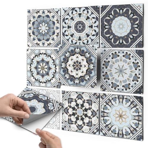 CREATISTO Fliesenaufkleber Fliesenfolie Mosaikfliesen - Selbstklebende Fliesen Folie I Klebefliesen Deko Folien für Fliesen in Küche u. Bad/Badezimmer (10x10 cm I 72 -Teilig) von creatisto