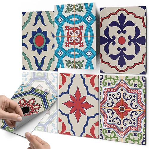 CREATISTO Fliesenfolie Fliesenaufkleber Mosaikfliesen - Klebefolie Aufkleber für Wand-Fliesen I Stickerfliesen - Mosaikfliesen für Küche, Bad, WC Bordüre (20x25 cm I 18 -Teilig) von creatisto