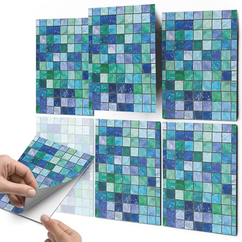 CREATISTO Mosaik-Fliesen Fliesensticker Fliesenfolie - Stylische Sticker Aufkleber für Fliesen I Stickerfliesen - Mosaikfliesen für Küche, Bad, WC Bordüre (20x25 cm I 6 -Teilig) von creatisto