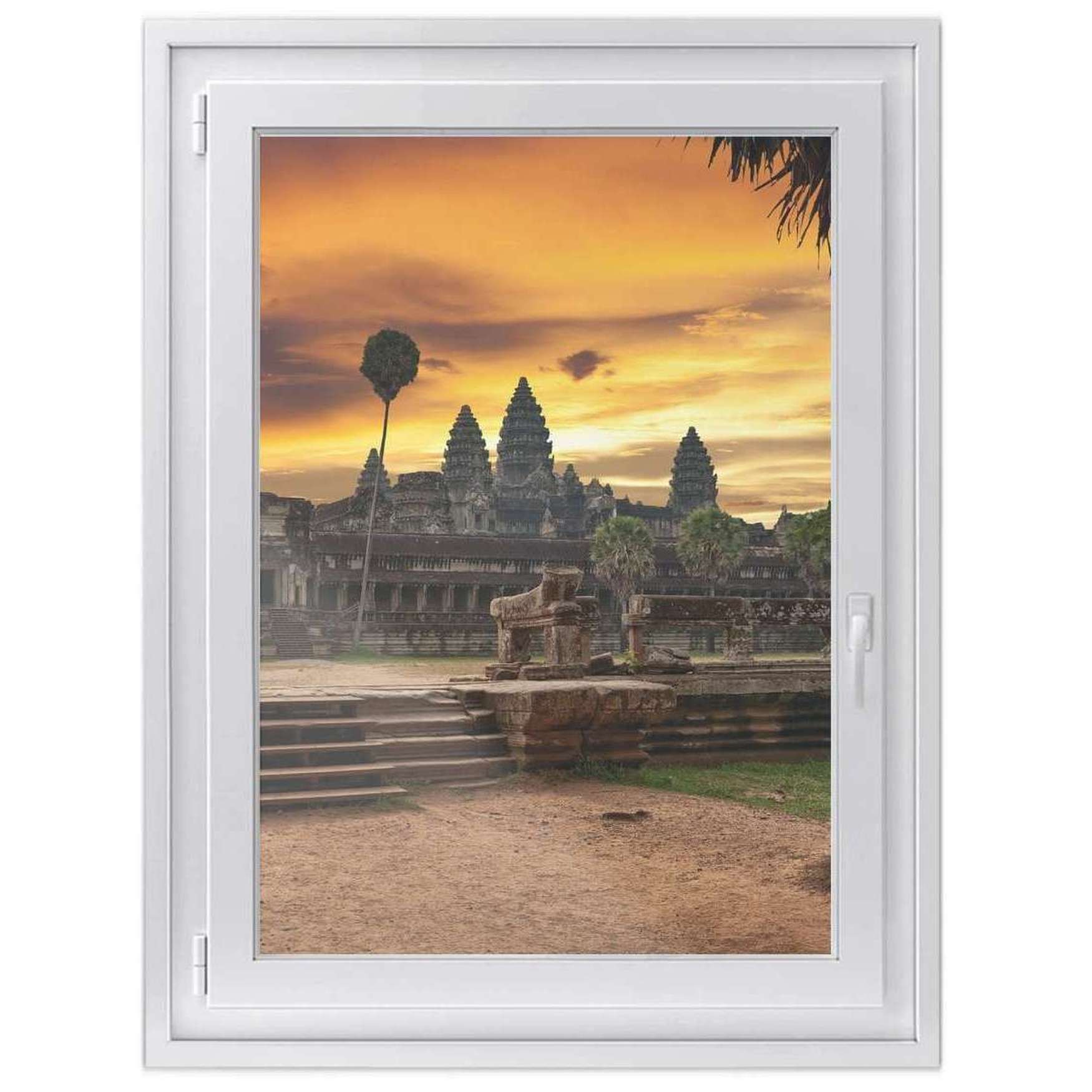 Fensterfolie [hoch] - Design: Angkor Wat 90x120 cm von creatisto
