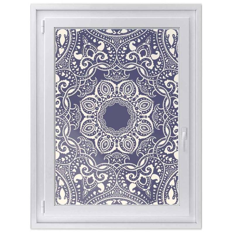Fensterfolie [hoch] - Design: Blue Mandala 40x50 cm von creatisto