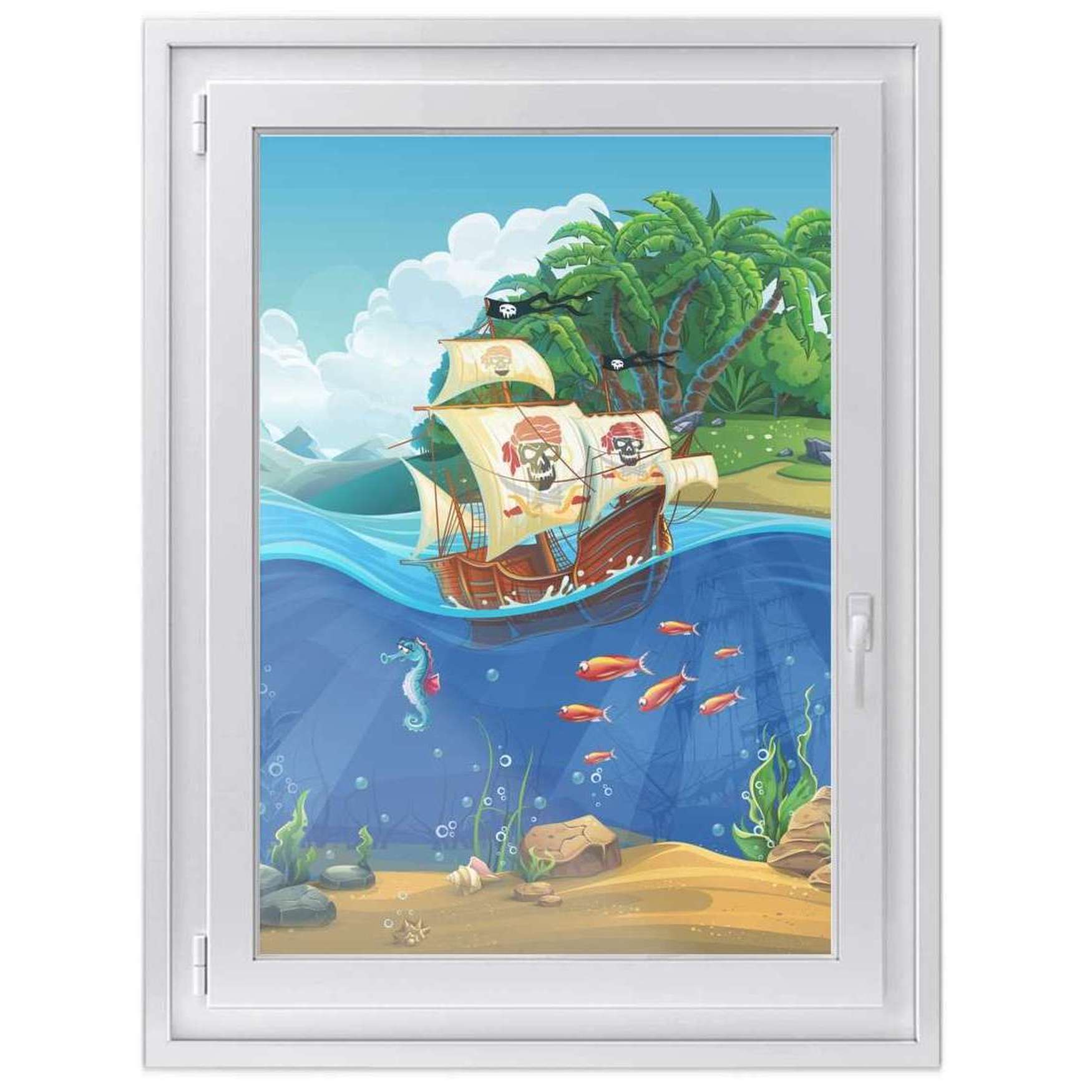 Fensterfolie [hoch] - Design: Pirates 70x100 cm von creatisto