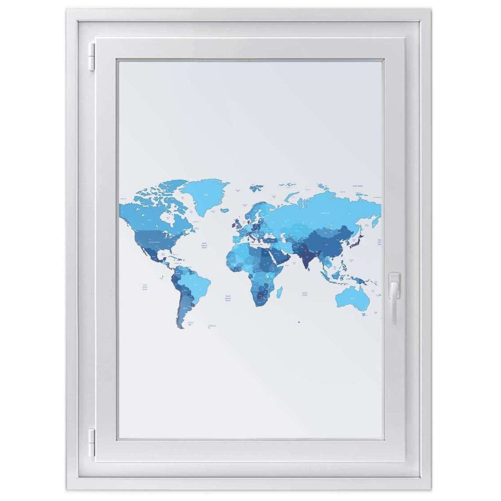 Fensterfolie [hoch] - Design: Politische Weltkarte 40x50 cm von creatisto