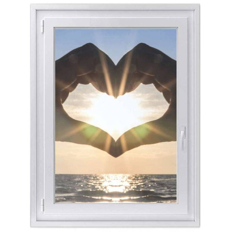 Fensterfolie [hoch] - Design: Sunny Heart 90x120 cm von creatisto