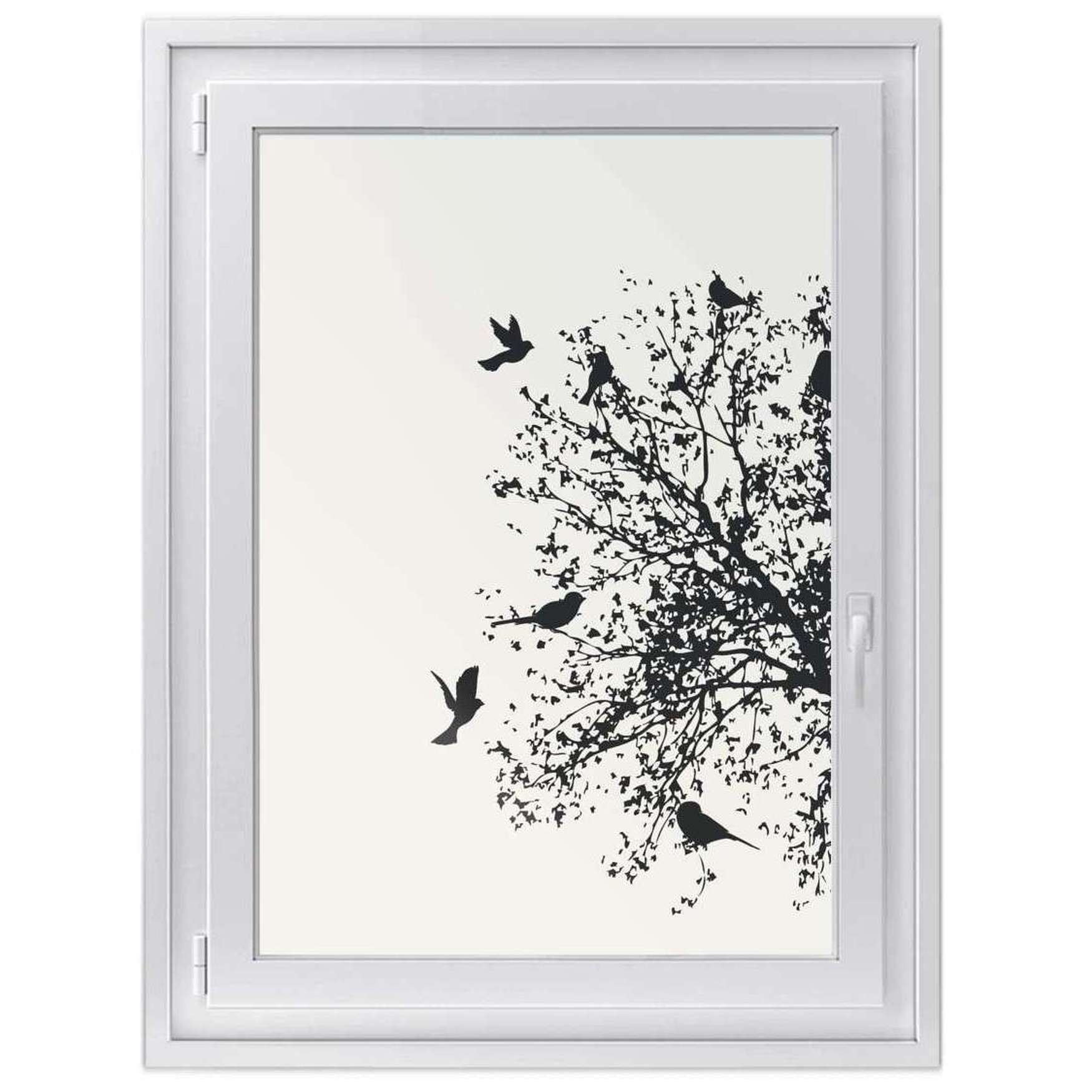 Fensterfolie [hoch] - Design: Tree and Birds 2 50x70 cm von creatisto